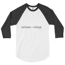 Satoshi > Vitalik 3/4 sleeve raglan shirt - TC Merch