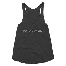 Satoshi > Vitalik Women's Tri-Blend Racerback Tank - TC Merch