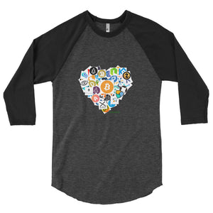 Crypto Love 3/4 sleeve raglan shirt - TC Merch