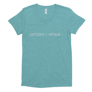 Satoshi > Vitalik Women's Crew Neck T-shirt - TC Merch